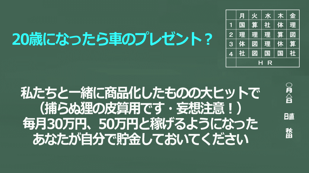 20歳になったお孫さんに感謝されるイメージ画像